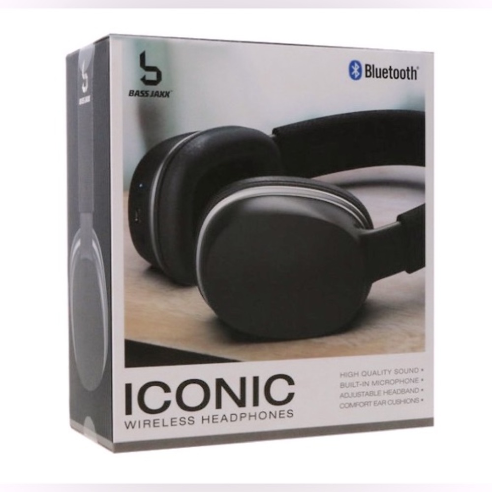Headphones Iconic Wireless Black Bass Jaxx